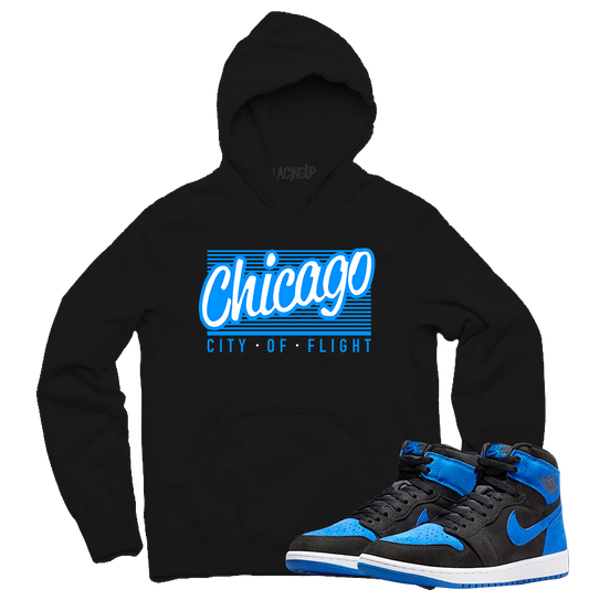 Jordan 1 Royal Suede chicago black hoodie-Lacing Up