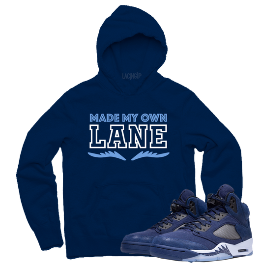 Jordan 5 Midnight Navy lane navy blue hoodie-Lacing Up