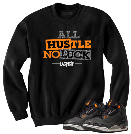 Jordan 3 Fear hustle black crewneck sweater-Lacing Up