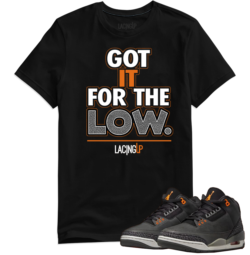 Jordan 3 Fear for the low black tee-Lacing Up