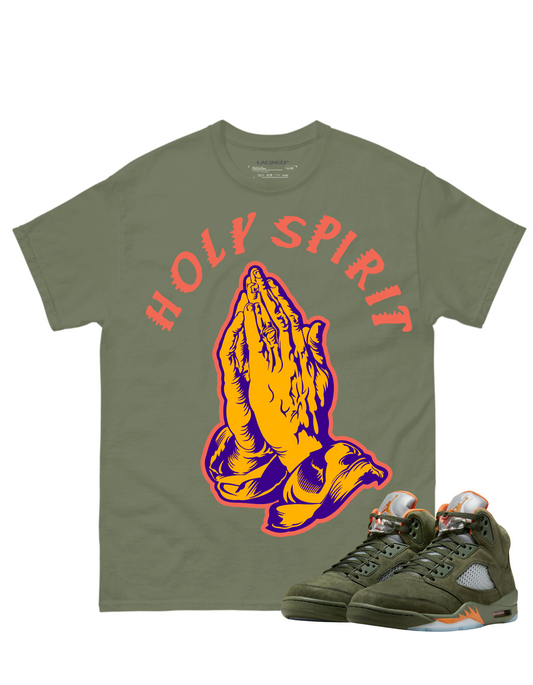Jordan 5 Olive Holy Spirit olive tee-Lacing Up