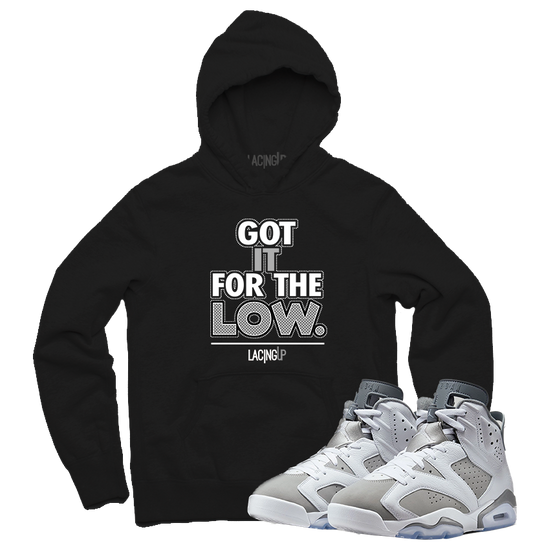 Jordan 6 Cool Grey for the low black hoodie-Lacing Up