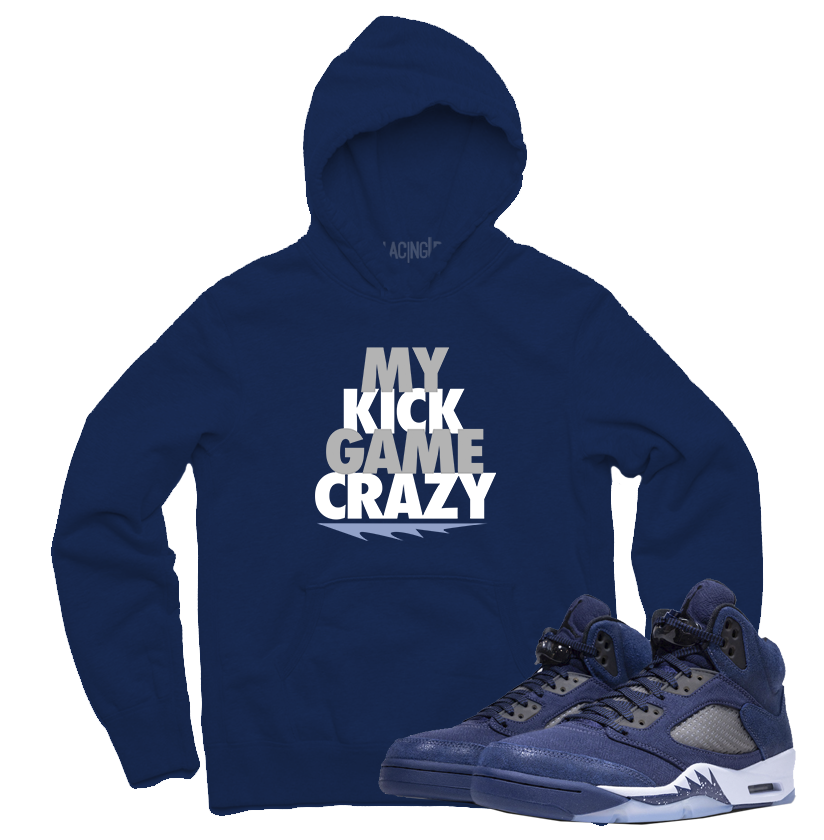 Jordan 5 Midnight Navy crazy navy blue hoodie-Lacing Up
