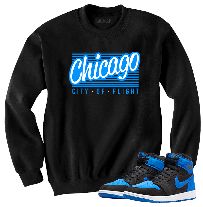 Jordan 1 Royal Suede chicago black crewneck sweater-Lacing Up