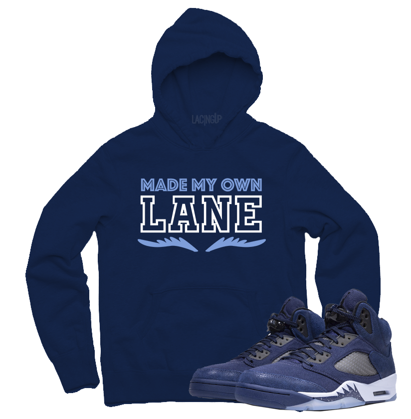 Jordan 5 Midnight Navy lane navy blue hoodie-Lacing Up