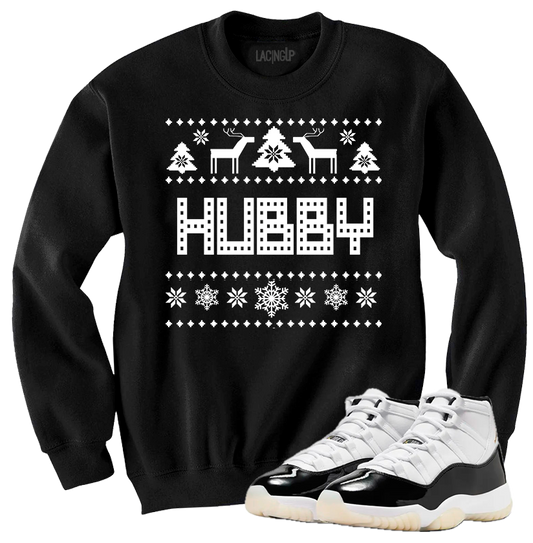 Jordan 11 Gratitude Hubby black crewneck sweater-Lacing Up