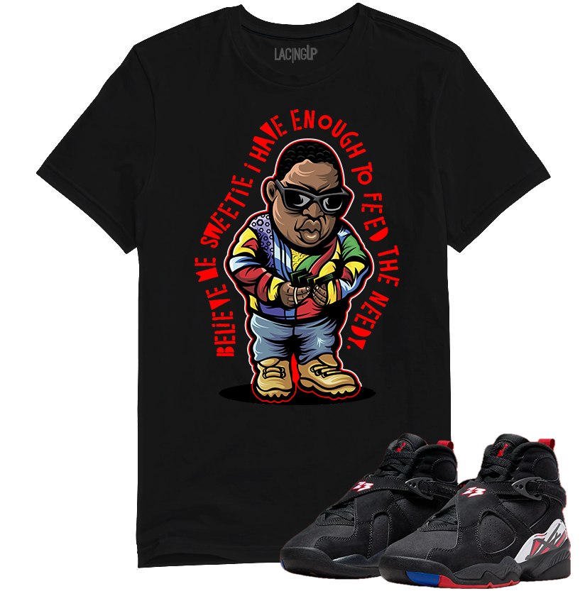 Jordan 8 playoffs needy black tee-Lacing Up