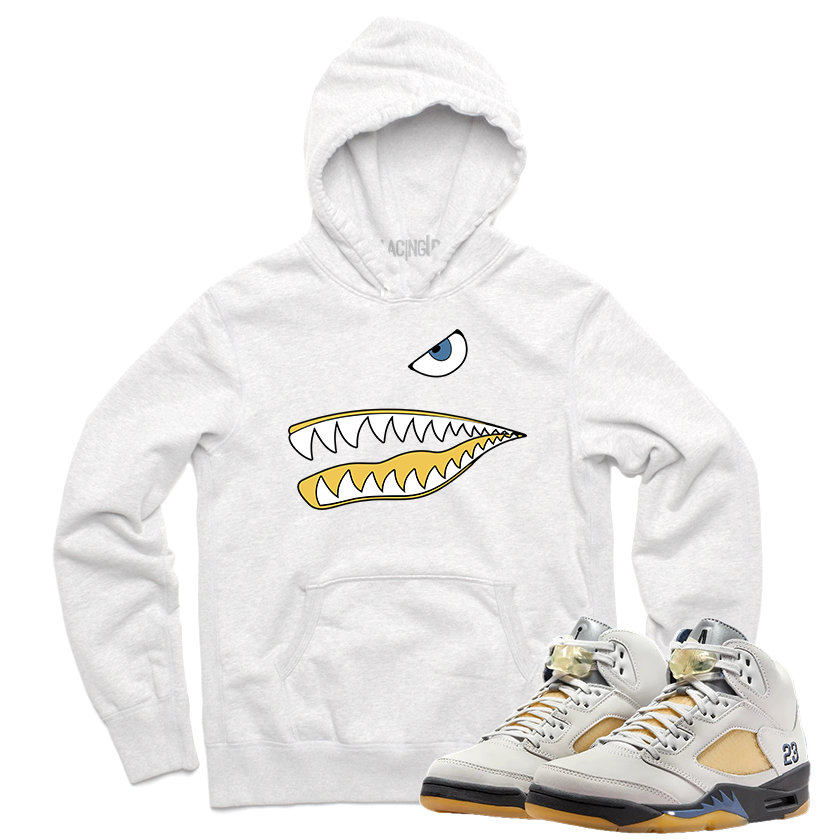 Jordan 5 A ma maniere shark white hoodie-Lacing Up
