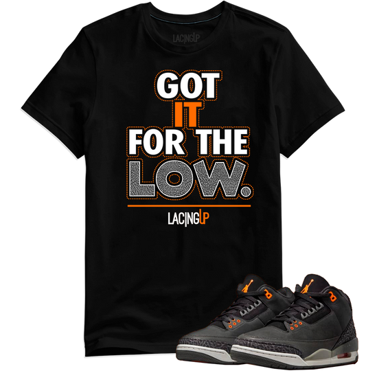 Jordan 3 Fear for the low black tee-Lacing Up