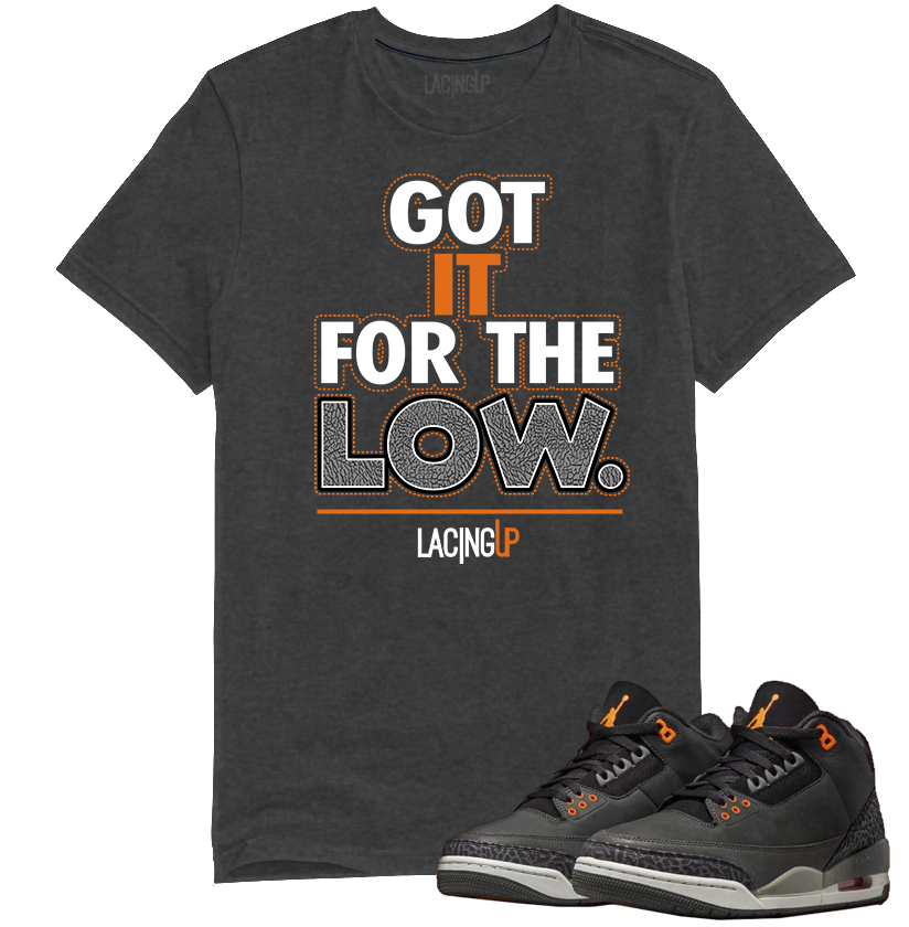 Jordan 3 Fear for the low dark heather tee-Lacing Up