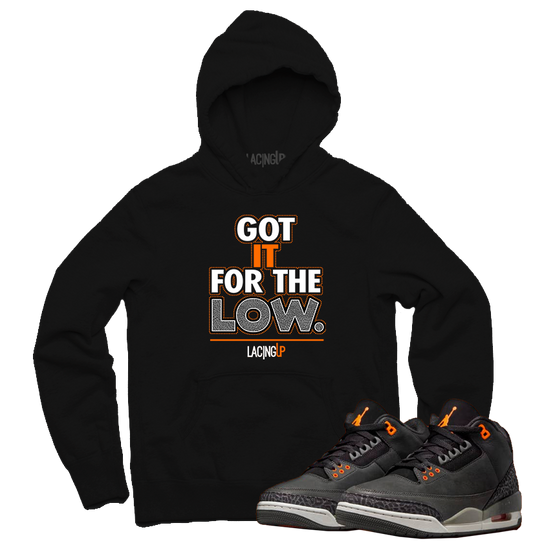 Jordan 3 Fear for the low black hoodie-Lacing Up