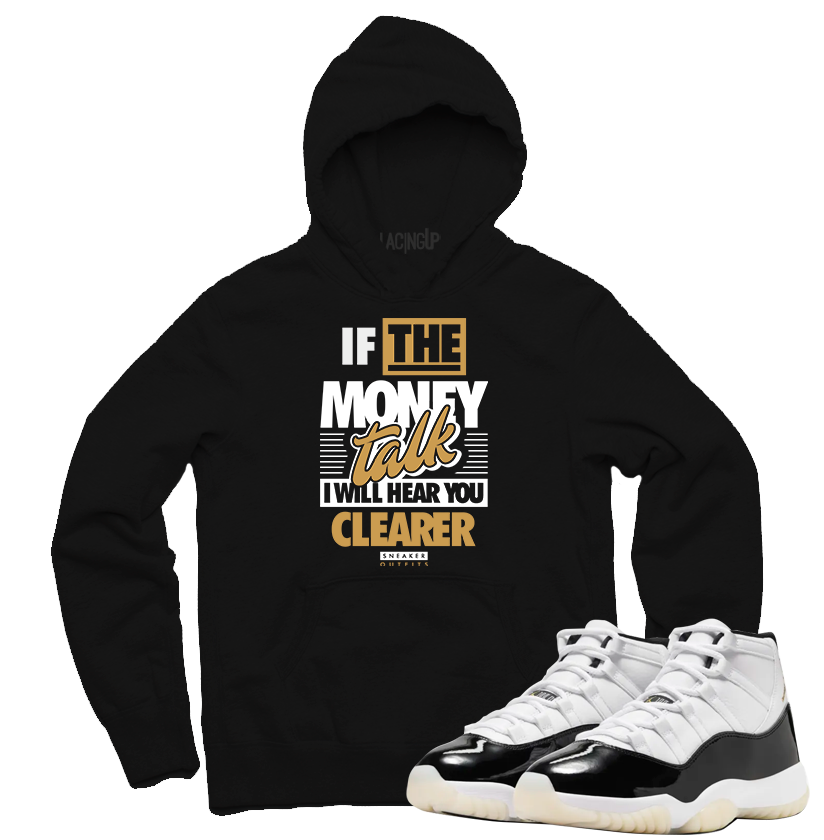 Jordan 11 Gratitude Money talk black hoodie-Lacing Up