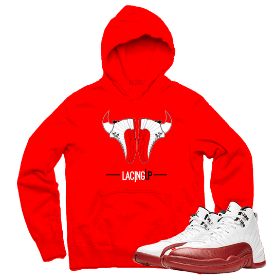 Jordan 12 Cherry horns red hoodie-Lacing Up