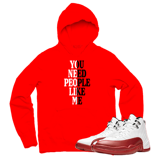 Jordan 12 Cherry people like me red hoodie-Lacing Up