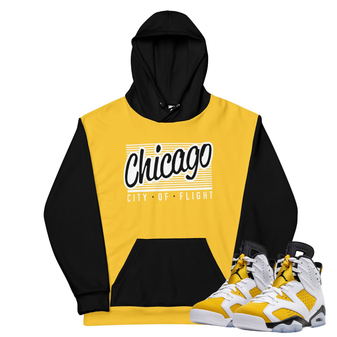 Jordan 6 Yellow Ochre Chicago hoodie-Lacing Up