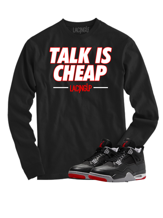 Jordan 4 Reimagined talk is cheap black long sleeve tee-Lacing Up