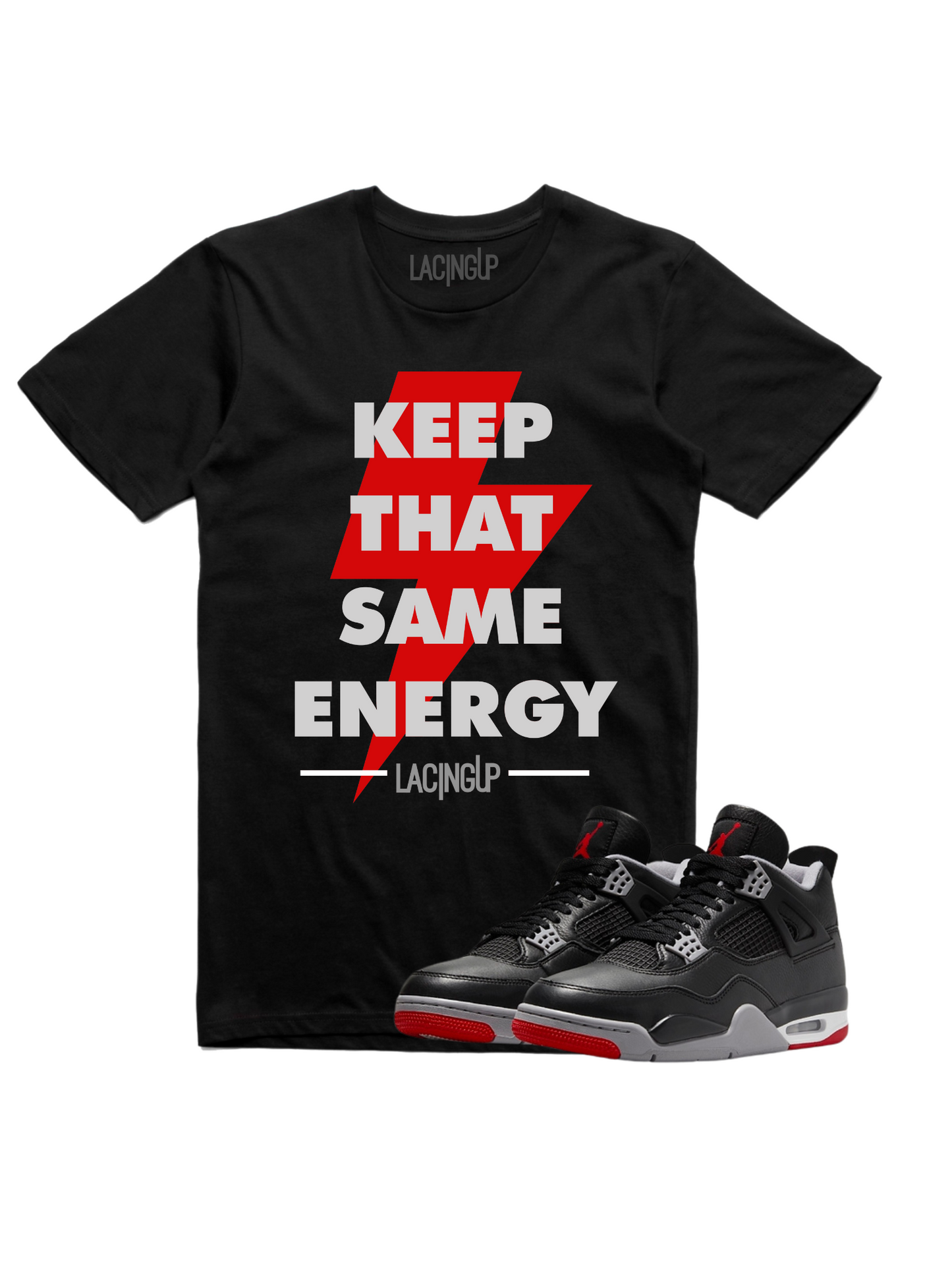 Jordan 4 reimagined energy black tee-Lacing Up