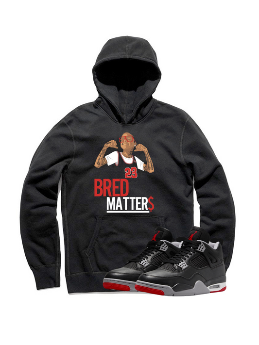 Jordan 4 reimagined bred matters black hoodie-Lacing Up