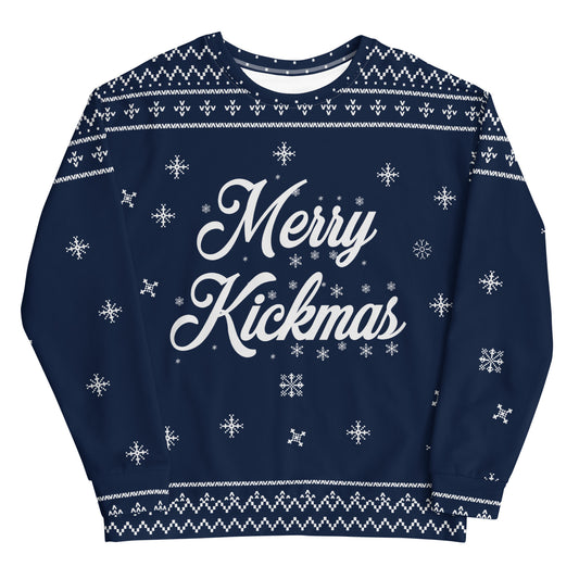 Merry Kickmas Navy/white Unisex Sweatshirt