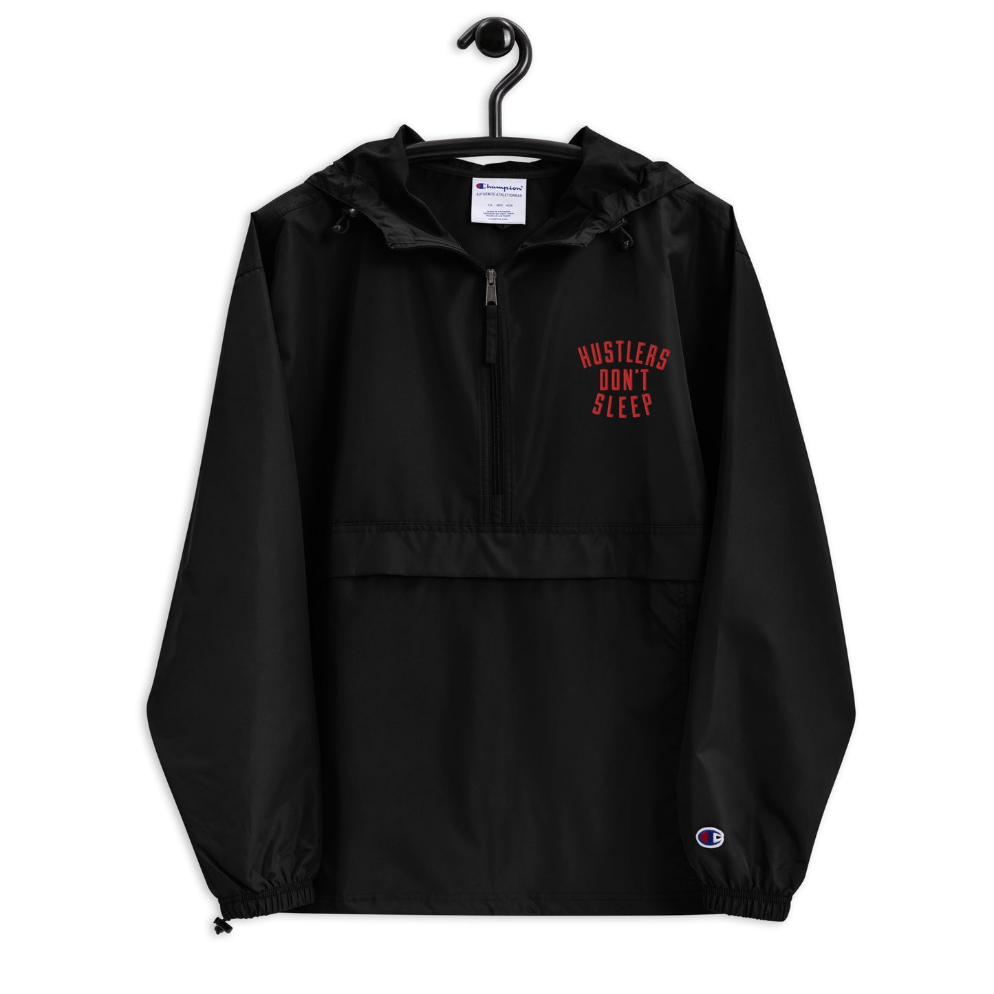 Hustlers don't sleep Embroidered Champion Packable Jacket