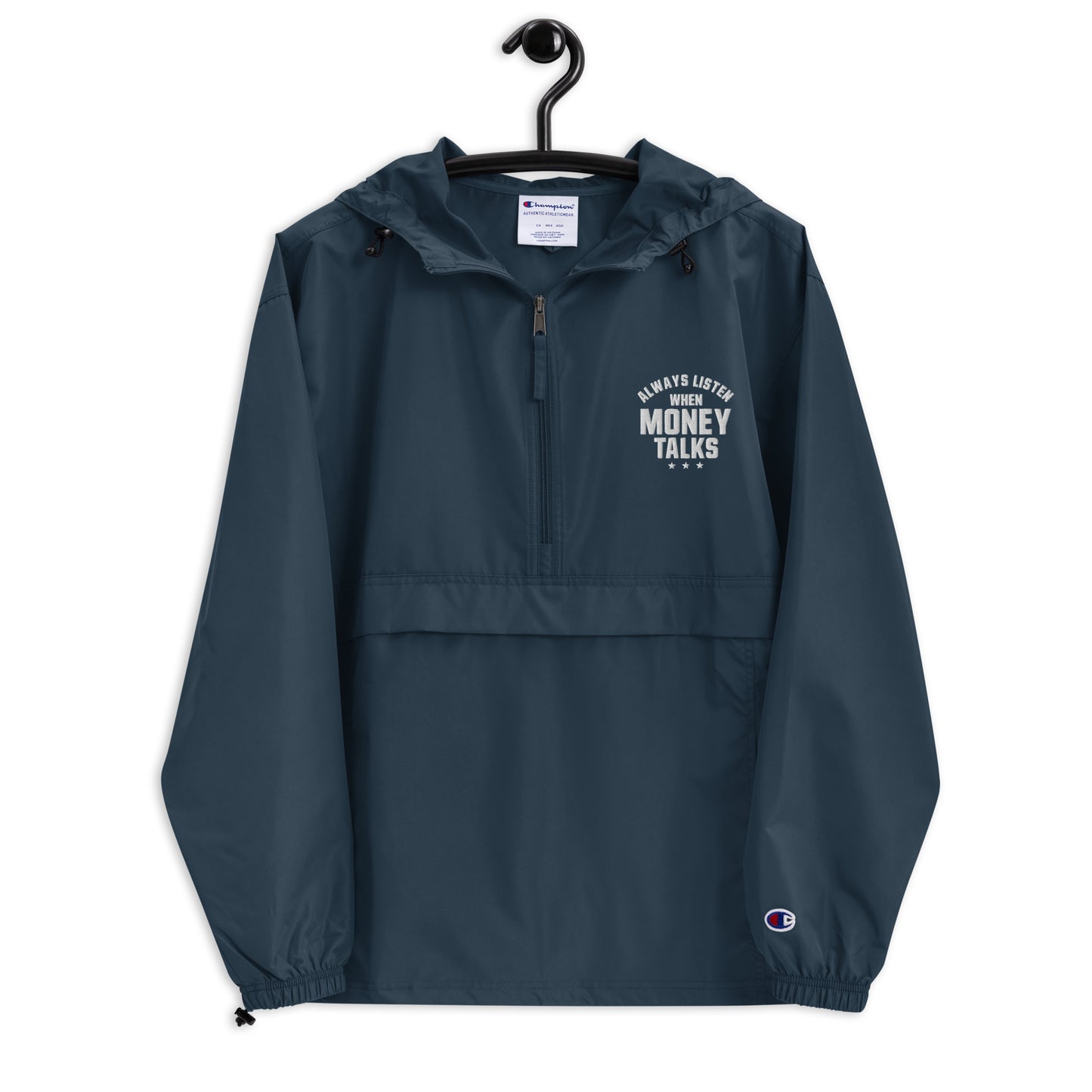 Always listen Embroidered Champion Packable Jacket