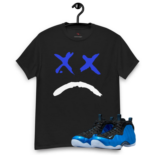 Air Foamposite One 'Royal' sad face black tee