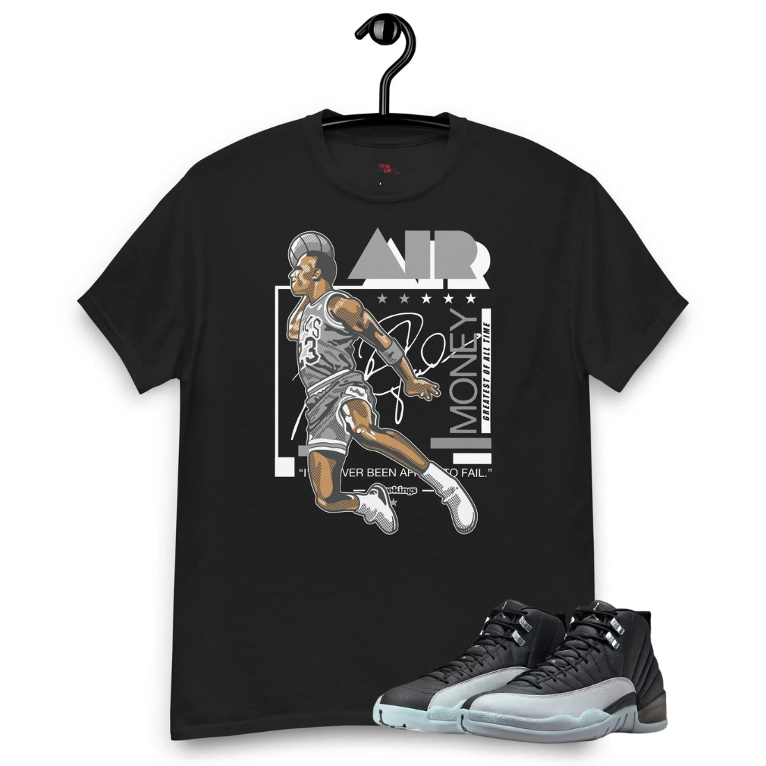 Jordan 12 wolf grey air black tee