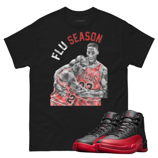 Jordan 12 Flu game flu season black tee