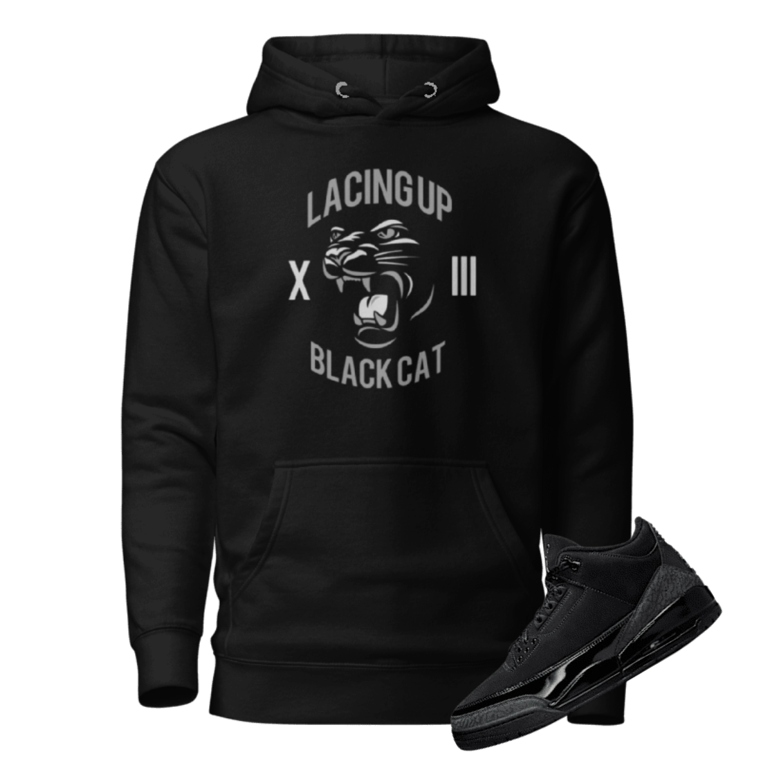 Jordan 3 Black Cat black hoodie