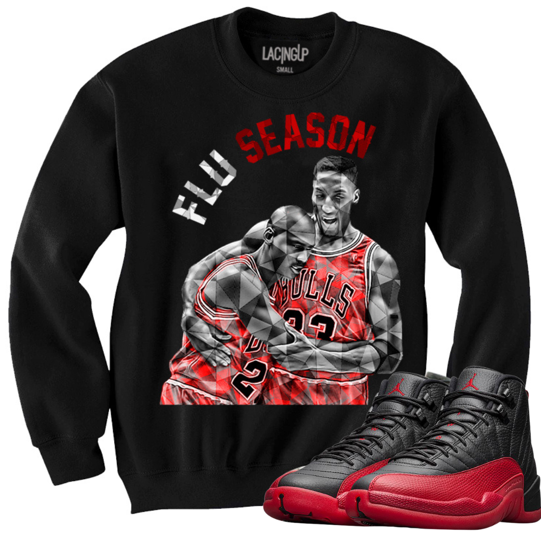 Jordan 12 Flu Game flu season black sweater