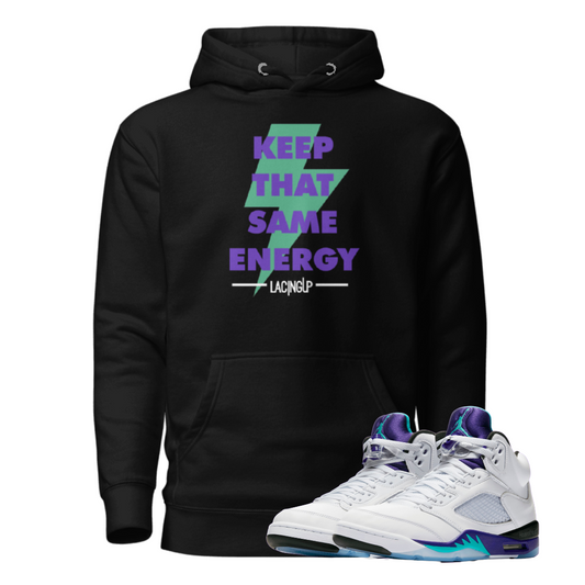 Jordan 5 Grape energy black hoodie