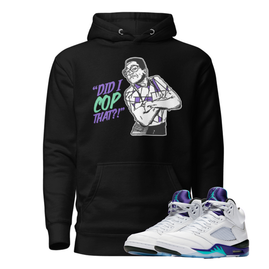 Jordan 5 Grape cop that black hoodie