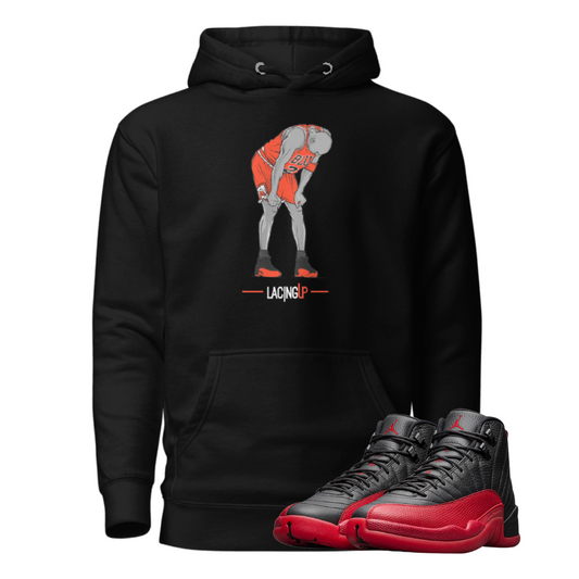 Jordan 12 Flu Game break black hoodie