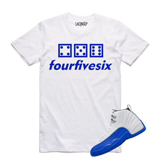 Jordan 12 Blueberry 456 white tee