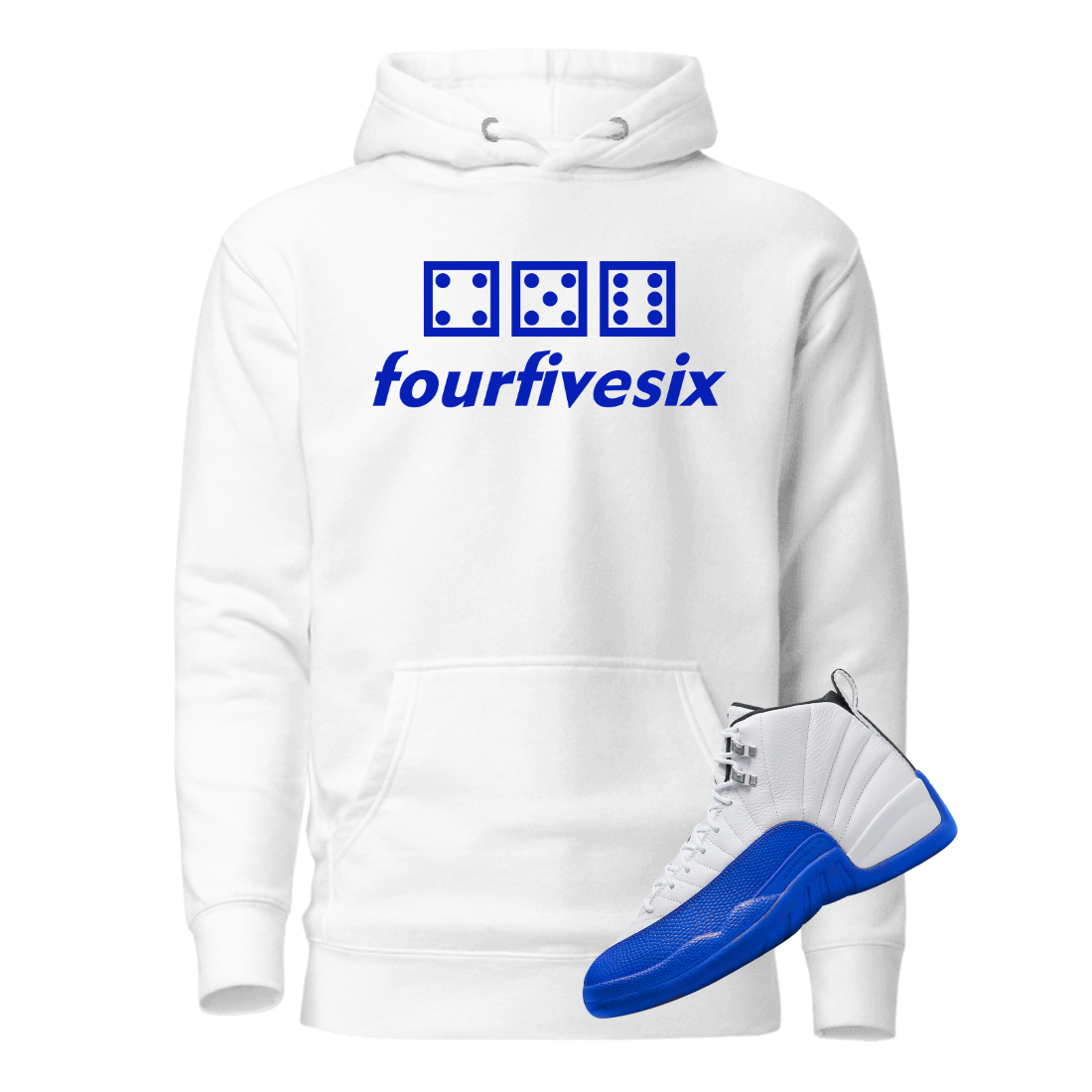 Jordan 12 BlueBerry 456 white hoodie