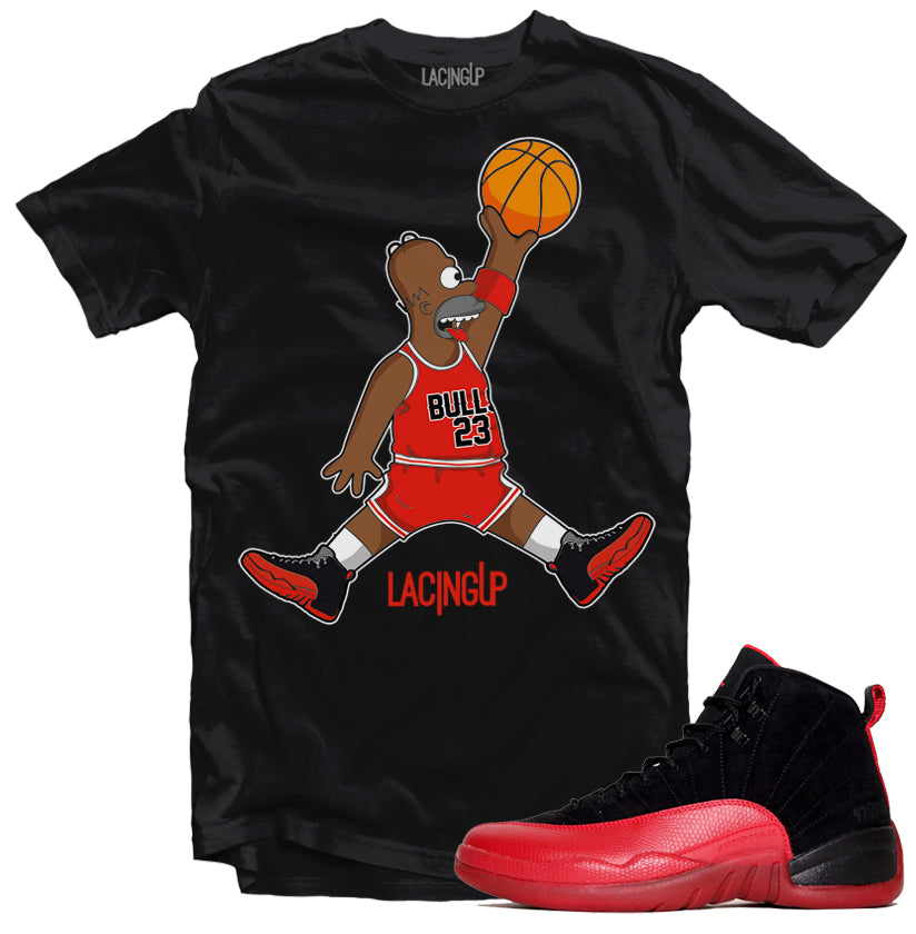 Jordan 12 Flu Game homer air black t-shirt