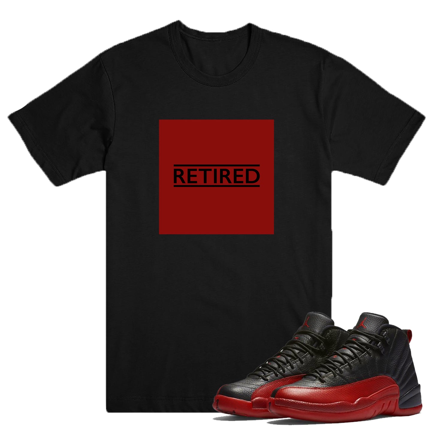 Jordan 12 Flu game retired black t-shirt