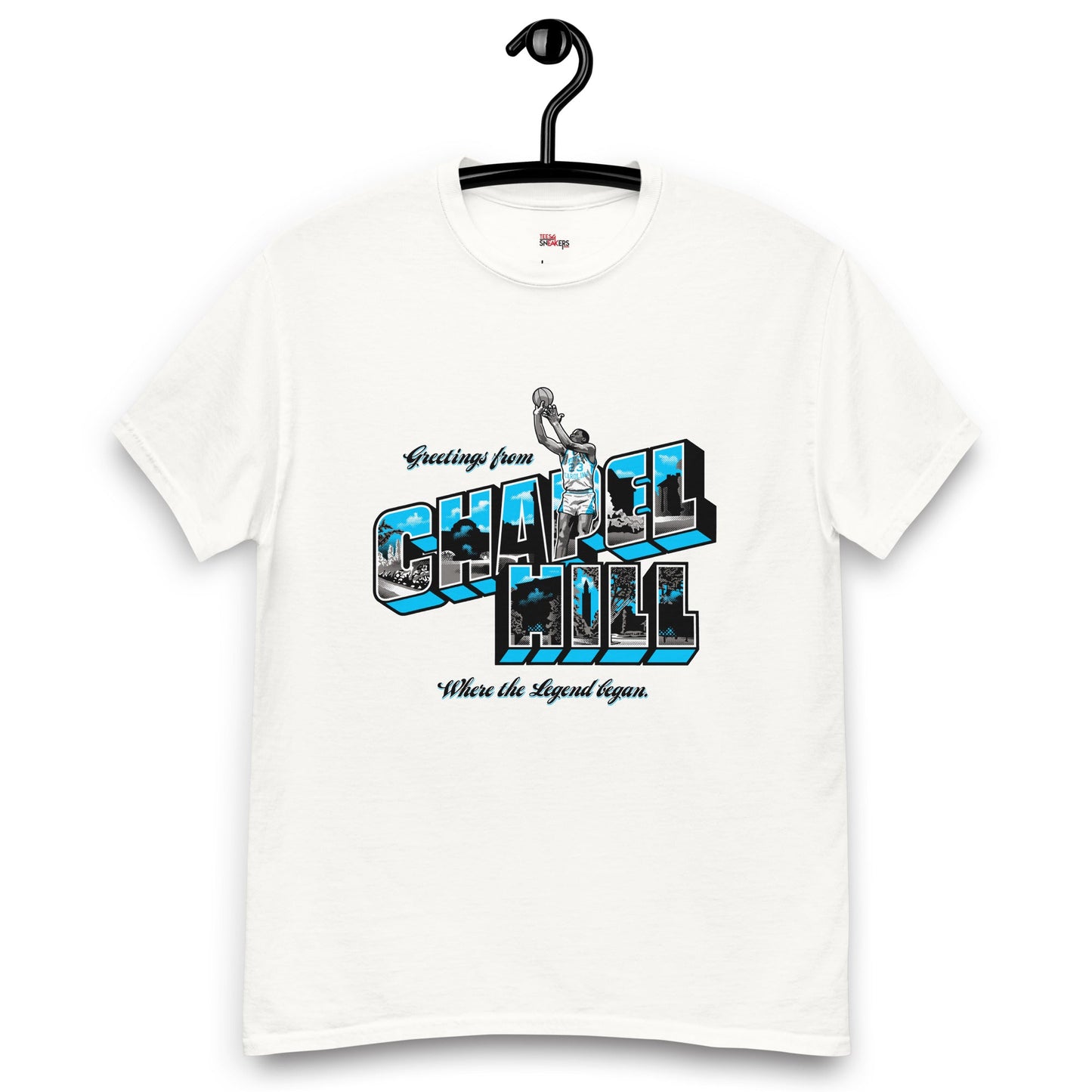 Jordan 17 low unc chapel hill white tee