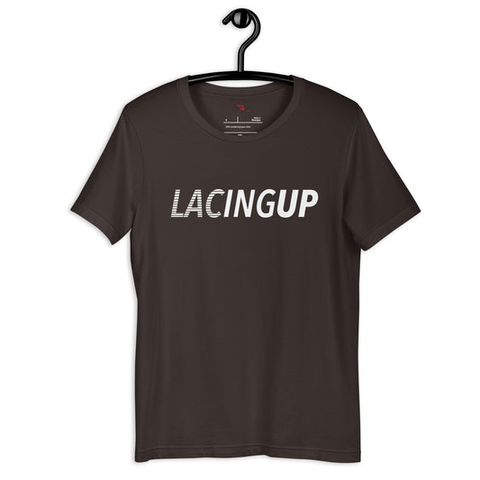 Jordan 1 low mocha lacing up brown t-shirt