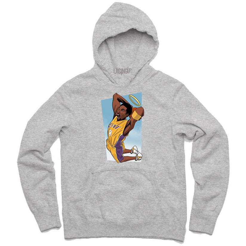 Kobe angel Heather grey hoodie - SneakerOutfits