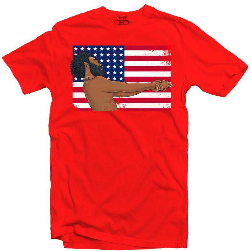 YOUNG CEO-THIS IS AMERICA RED TEE - SneakerOutfits