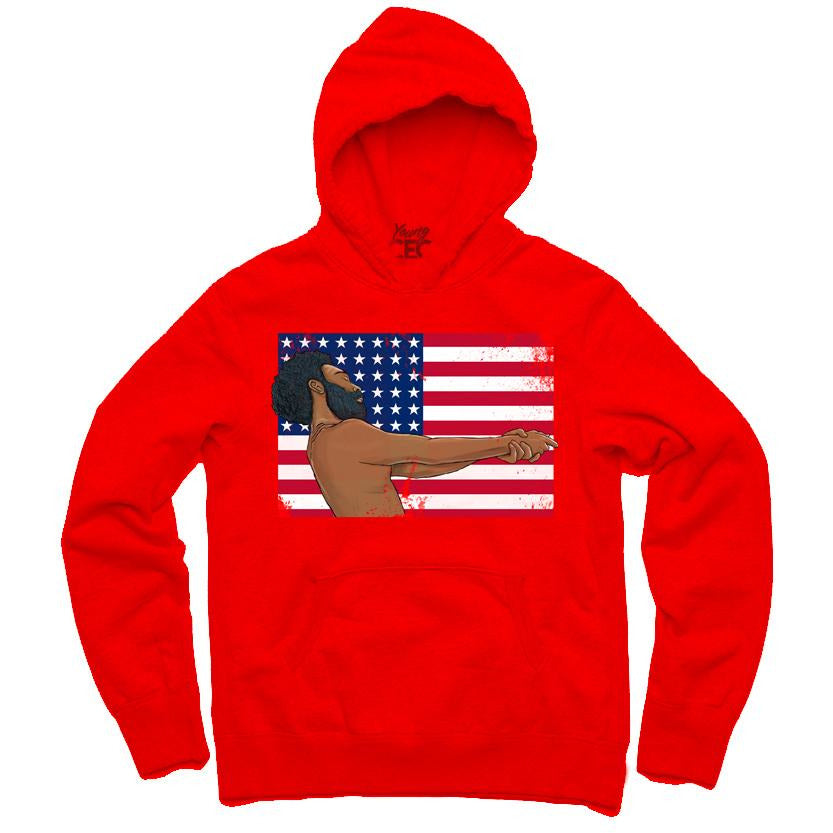 YOUNG CEO-THIS IS AMERICA RED HOODIE - SneakerOutfits