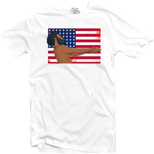 YOUNG CEO-THIS IS AMERICA WHITE TEE - SneakerOutfits