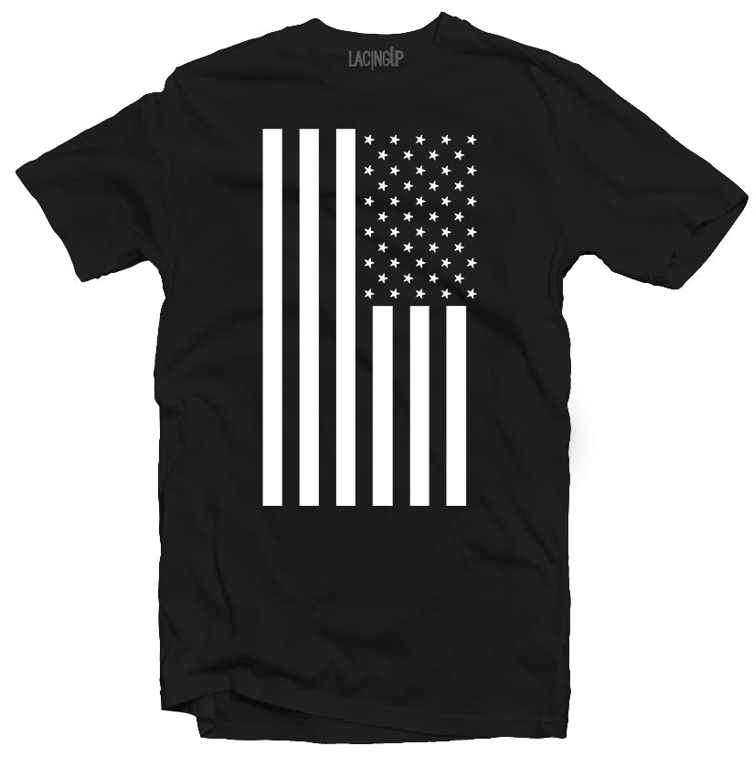 White American Flag Black Tee - SneakerOutfits