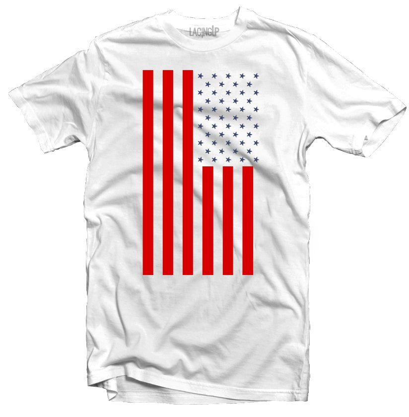 Red American Flag White Tee - SneakerOutfits