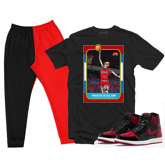 Matching Outfit for Jordan 1 Patent Bred-Tee-GOAT - SneakerOutfits