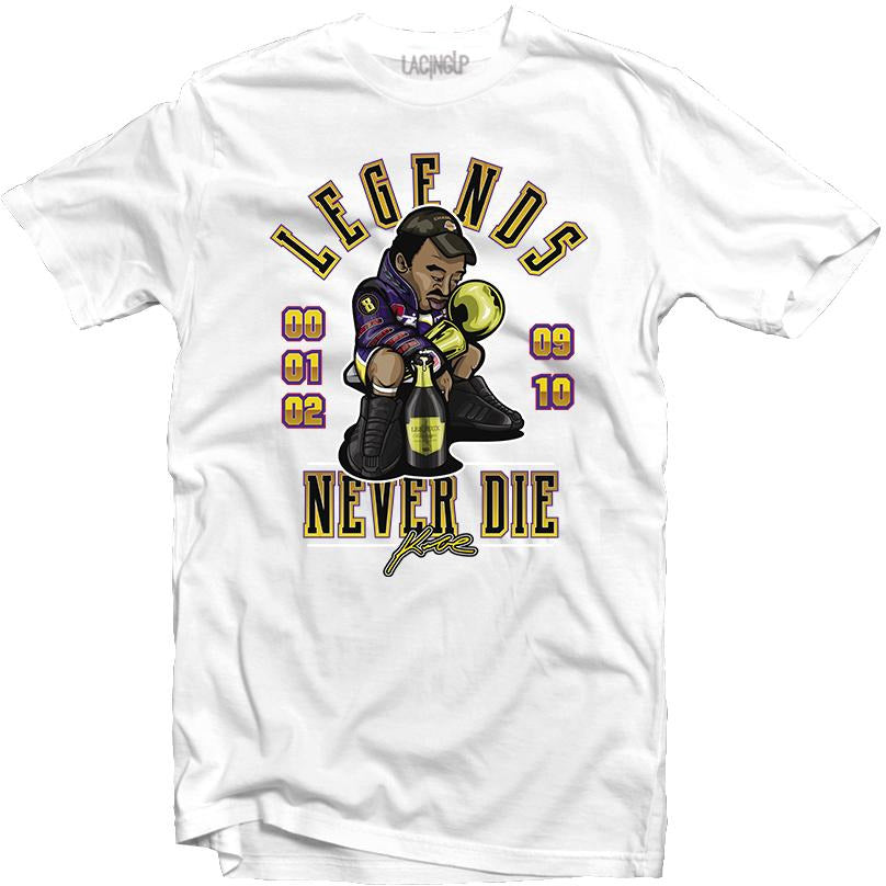 Legends never die white tee-Lacing Up - SneakerOutfits