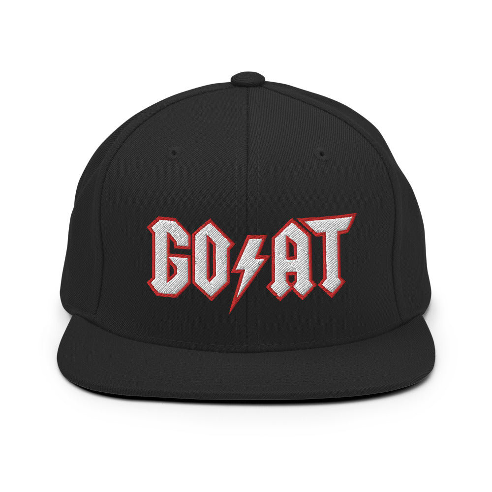 GOAT Black/Red Snapback Hat - SneakerOutfits