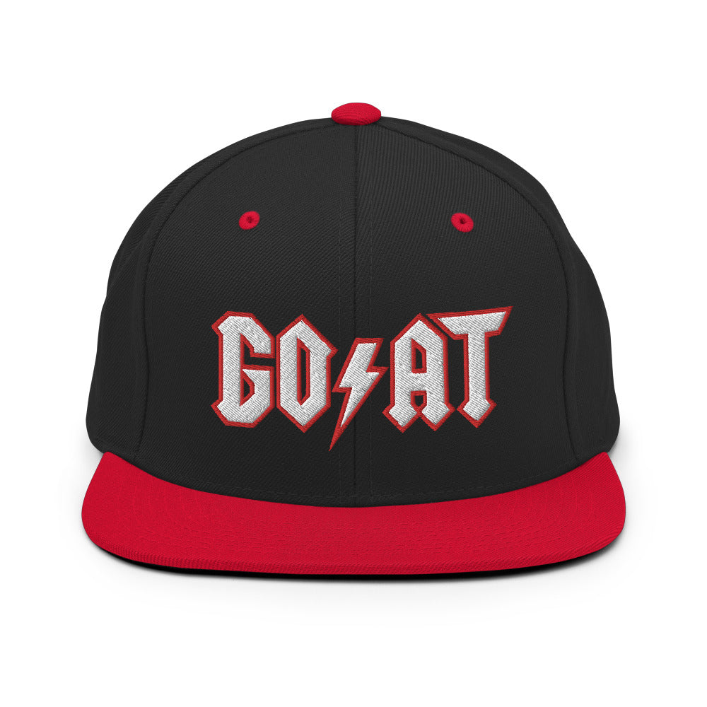 GOAT Black/Red Snapback Hat - SneakerOutfits