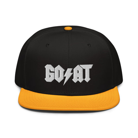 GOAT Black/Yellow Snapback Hat - SneakerOutfits